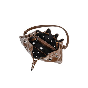 PALOMA STUDDED BAG | CHOCOLATE