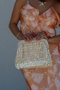 CLEMENTINE RUFFLED FLORAL SATIN MAXI DRESS | APRICOT & IVORY