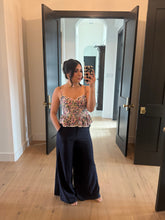 Load image into Gallery viewer, ADELINE LINEN BLEND WIDE LEG PANTS | NAVY