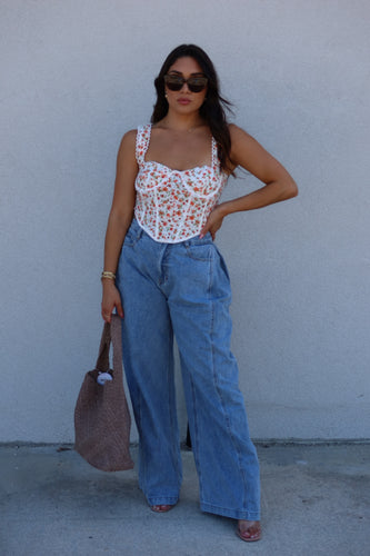 AUGUSTA CORSET TOP | TANGERINE