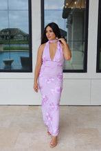 Load image into Gallery viewer, WILLOW FLORAL HALTER MAXI DRESS | LAVENDER