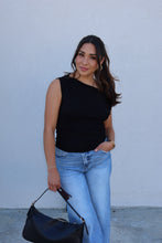 Load image into Gallery viewer, AINSLEY ASYMMETRICAL NECK SWEATER TOP | BLACK