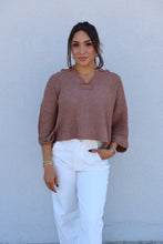 Load image into Gallery viewer, JENNA LIGHTWEIGHT KNIT SWEATER TOP | COCOA