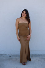 Load image into Gallery viewer, GOLDEN PALM LINEN MAXI DRESS | SEPIA