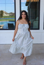 Load image into Gallery viewer, MARIS COASTAL STRIPED MAXI DRESS | CREAM &amp; GREY