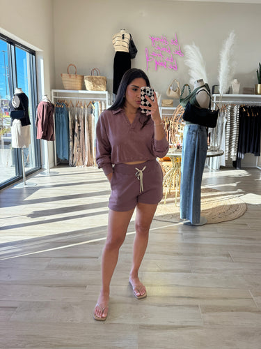 HIGHLAND JACQUARD COLLAR PULLOVER | ROSE TAUPE