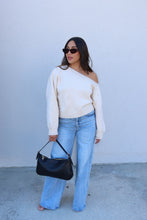 Load image into Gallery viewer, ASHTON SHOULDER SWEATER TOP | CREAM
