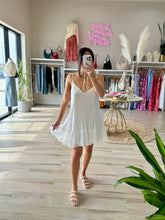 Load image into Gallery viewer, MELANIE EYELIT TIERES DRESS | WHITE