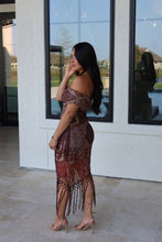 Load image into Gallery viewer, ASTRA BOHO PATCHWORK FRINGE DRESS