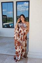 Load image into Gallery viewer, AUTUMN FLORALS SATIN MAXI DRESS