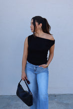 Load image into Gallery viewer, AINSLEY ASYMMETRICAL NECK SWEATER TOP | BLACK
