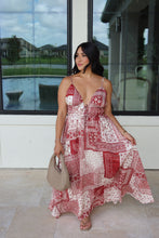 Load image into Gallery viewer, FLORENCE PATCHWORK PAISLEY MAXI DRESS | BURGANDY