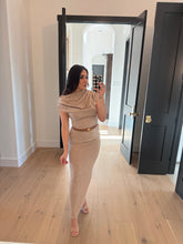 Load image into Gallery viewer, VERA DRAPE KNIT MAXI DRESS | TAUPE