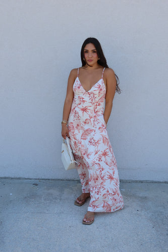 PAIGE FLORAL LINEN OPEN BACK MAXI DRESS