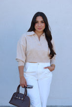 Load image into Gallery viewer, BLAIRE POLO KNIT PULLOVER SWEATER | TAUPE