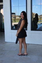 Load image into Gallery viewer, ARIA FLORAL LACE HEM SKORT | BLACK