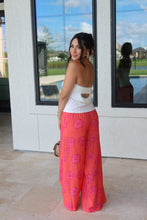 Load image into Gallery viewer, CAPRI FLORAL WIDE DRAWSTRING PANTS | RED ORANGE