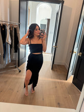 Load image into Gallery viewer, BIANCA RIBBED KNIT MIDI SKIRT SET | BLACK