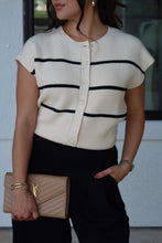 Load image into Gallery viewer, CLAIRE STRIPE KNIT VEST | CREAM