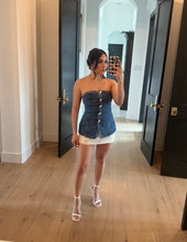 Load image into Gallery viewer, SHAY DENIM BUTTON FITTED TUBE TOP