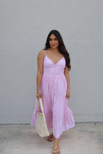 Load image into Gallery viewer, OLIVIA BUTTON DOWN TIERED MAXI DRESS | LT PINK