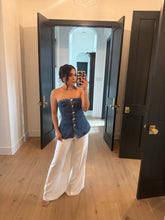 Load image into Gallery viewer, SHAY DENIM BUTTON FITTED TUBE TOP