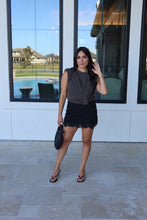 Load image into Gallery viewer, ARIA FLORAL LACE HEM SKORT | BLACK