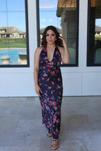 Load image into Gallery viewer, NIGHTFALL BLOOM SATIN MAXI DRESS