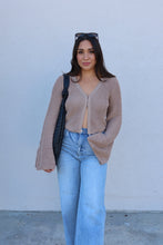 Load image into Gallery viewer, BRYNN BELL SLEEVE CARDIGAN TOP | TAN