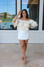 Load image into Gallery viewer, FRANCESCA RUFFLED OFF THE SHOULDER TOP | CREAM