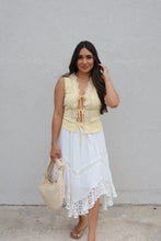 Load image into Gallery viewer, YARA LACE TIE VEST | LT YELLOW