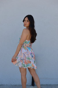 CAPRI MOTIF RUFFLED CAMI ROMPER | SOFT PINK