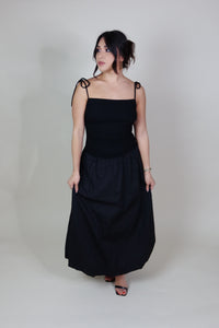 RACHELLE MIDI/MAXI BUBBLE DRESS | BLACK