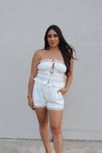 Load image into Gallery viewer, MAE STRAPLESS LACE SHORT SET | WHITE