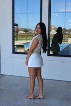 Load image into Gallery viewer, HARMONY MID RISE WRAP SKORT | OFF WHITE