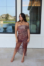 Load image into Gallery viewer, ASTRA BOHO PATCHWORK FRINGE DRESS