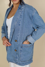 Load image into Gallery viewer, BRYNN DENIM OVERSIZED BLAZER