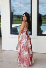 Load image into Gallery viewer, FLORENCE PATCHWORK PAISLEY MAXI DRESS | BURGANDY