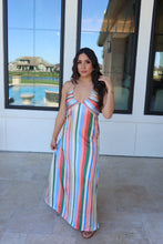 Load image into Gallery viewer, SUMMER STRIPES HALTER MAXI DRESS | MULTI