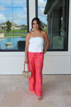 Load image into Gallery viewer, CAPRI FLORAL WIDE DRAWSTRING PANTS | RED ORANGE