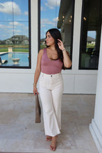Load image into Gallery viewer, OLLIE FRONT TWO POCKET STRETCH WIDE LEG DENIM JEANS | OATMEAL