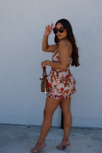Load image into Gallery viewer, FAY RUFFLED ROMPER | TAUPE &amp; RED