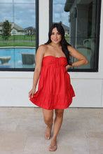 Load image into Gallery viewer, AMERICANA DREAM BABYDOLL MINI DRESS | RED