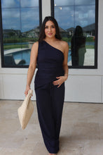 Load image into Gallery viewer, CRUZ ONE SHOULDER RUCHED TOP | NAVY