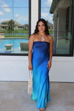 Load image into Gallery viewer, OCEAN BREEZE OMBRE SATIN SLIP DRESS