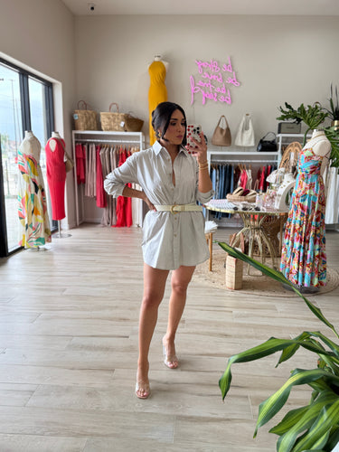 SILA COLLAR NECK LAYERED ROMPER | LT GREY