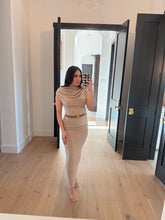 Load image into Gallery viewer, VERA DRAPE KNIT MAXI DRESS | TAUPE