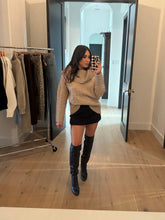 Load image into Gallery viewer, AURORA CABLE KNIT SWEATER TOP | TAUPE