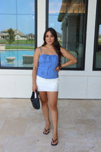 Load image into Gallery viewer, TALIA EMBROIDERED EYELET CAMI | BLUE