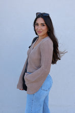 Load image into Gallery viewer, BRYNN BELL SLEEVE CARDIGAN TOP | TAN
